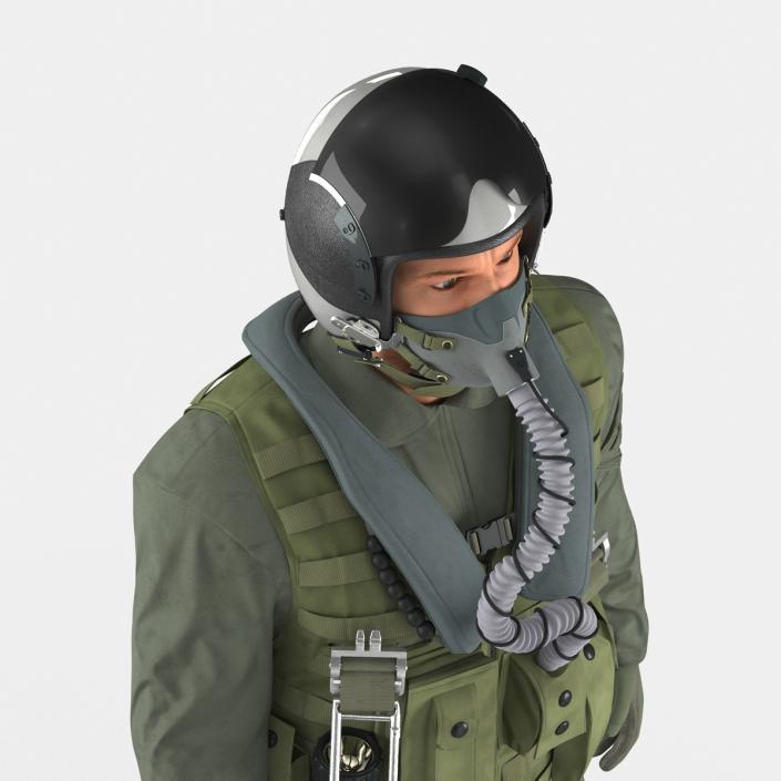 3D US Military Jet Fighter Pilot Pose 3