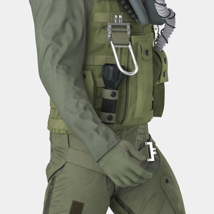 3D US Military Jet Fighter Pilot Pose 3