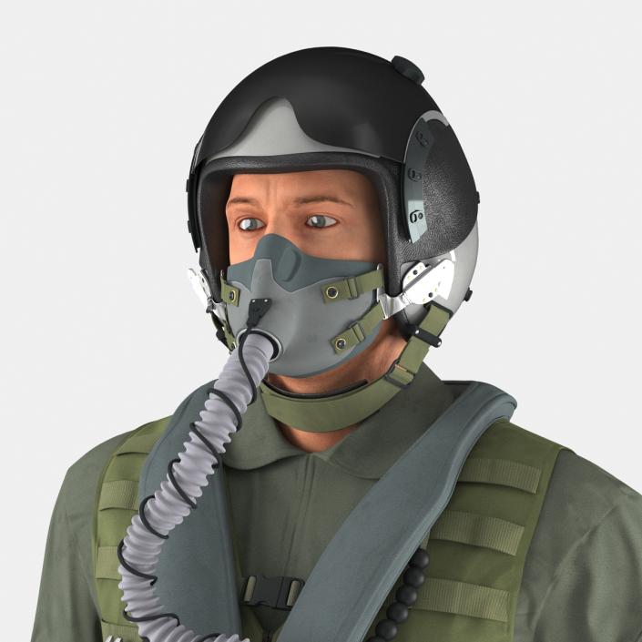 3D US Military Jet Fighter Pilot Pose 3