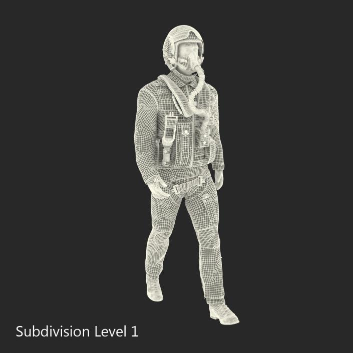 3D US Military Jet Fighter Pilot Pose 3