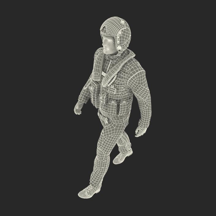 3D Military Jet Fighter Pilot Pose 3 model