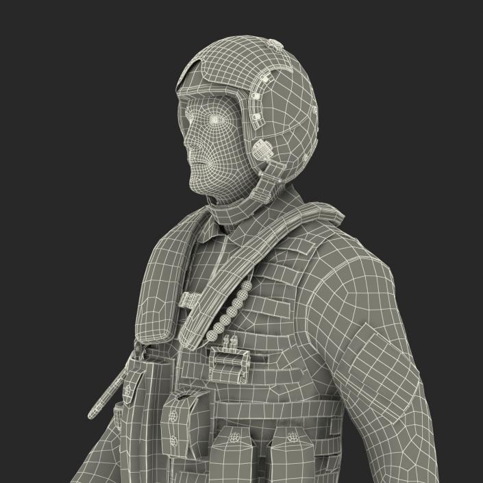 3D Military Jet Fighter Pilot Pose 3 model