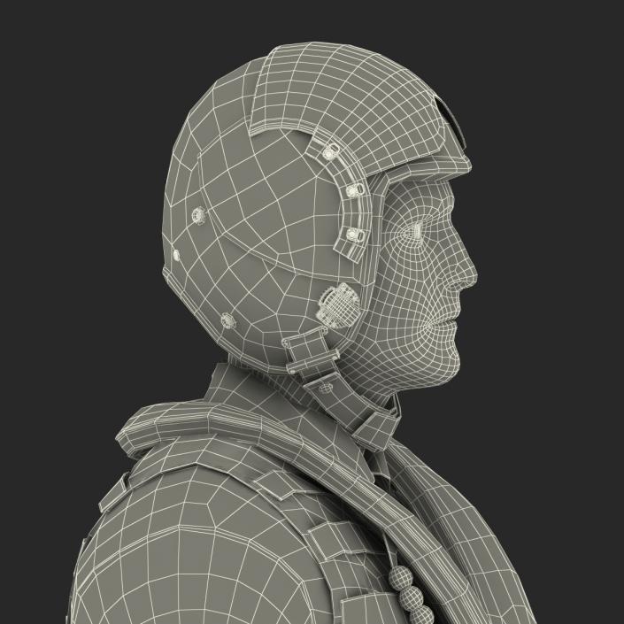 3D Military Jet Fighter Pilot Pose 3 model