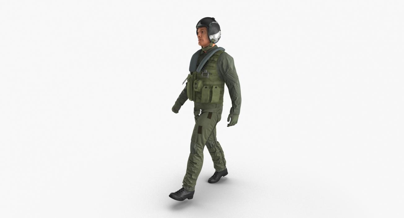 3D Military Jet Fighter Pilot Pose 3 model