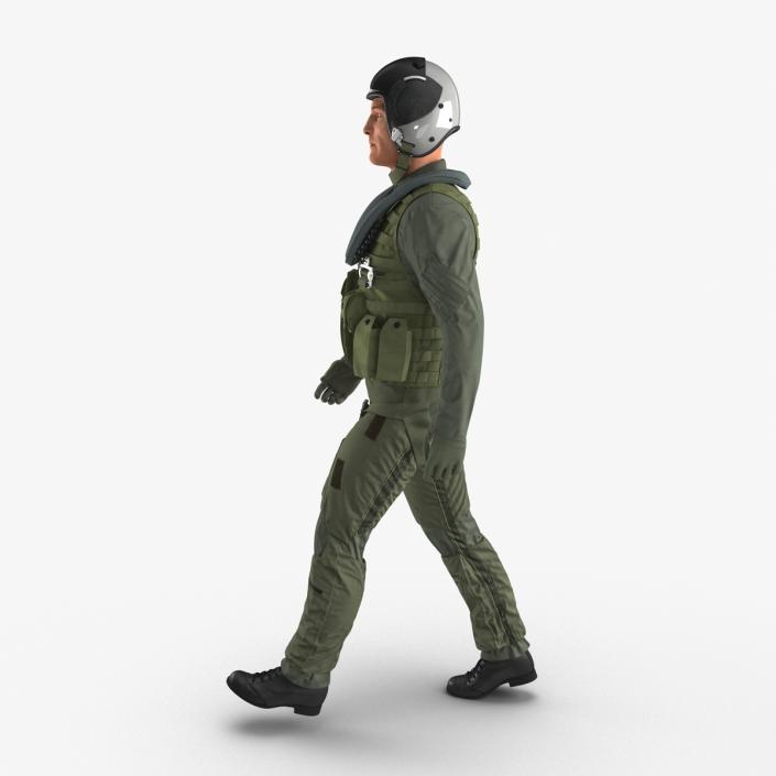 3D Military Jet Fighter Pilot Pose 3 model