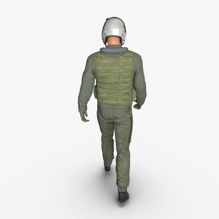 3D Military Jet Fighter Pilot Pose 3 model