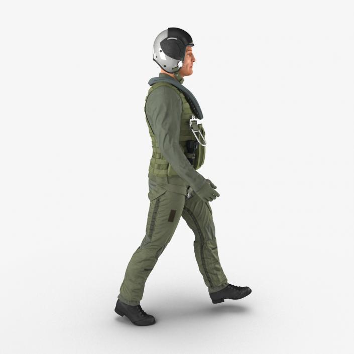 3D Military Jet Fighter Pilot Pose 3 model