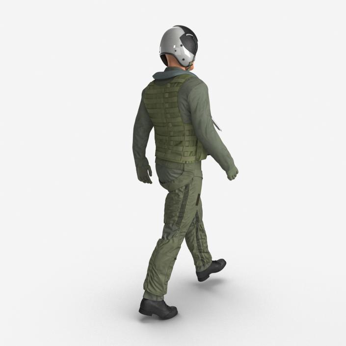 3D Military Jet Fighter Pilot Pose 3 model