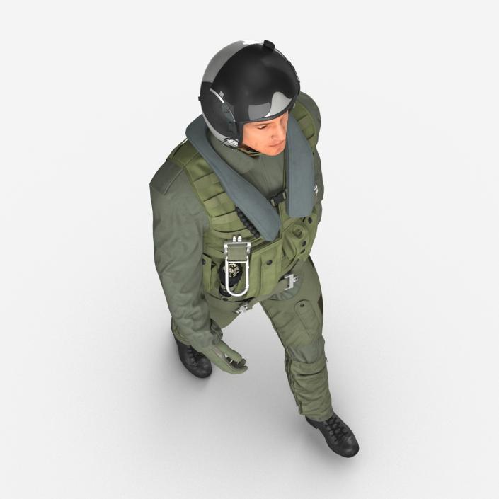 3D Military Jet Fighter Pilot Pose 3 model