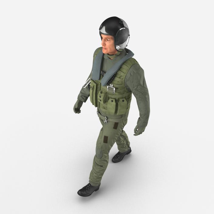 3D Military Jet Fighter Pilot Pose 3 model