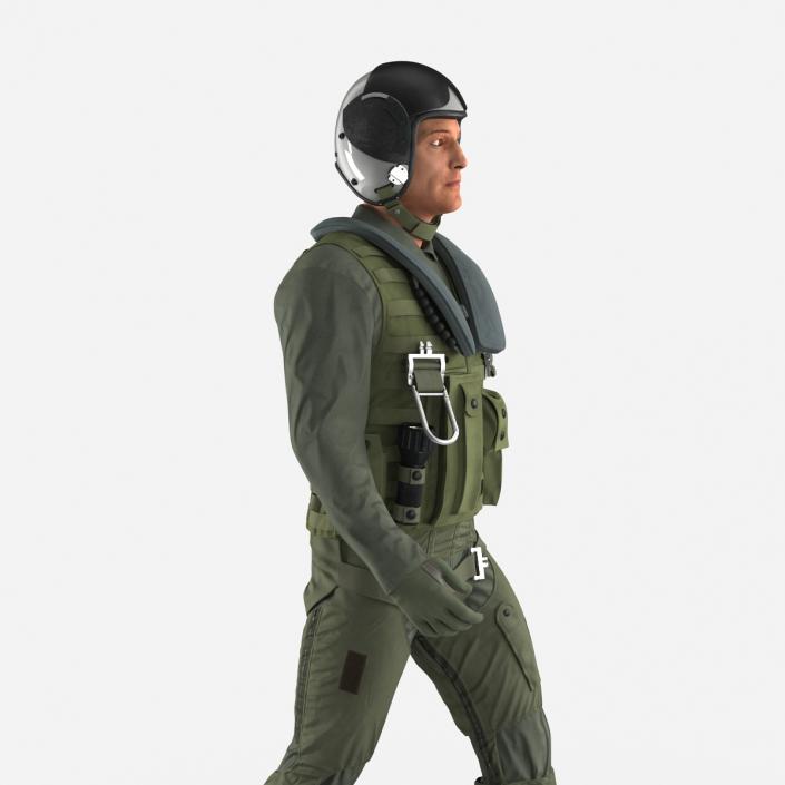 3D Military Jet Fighter Pilot Pose 3 model