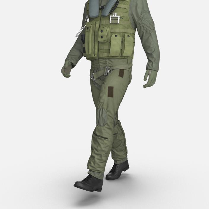 3D Military Jet Fighter Pilot Pose 3 model