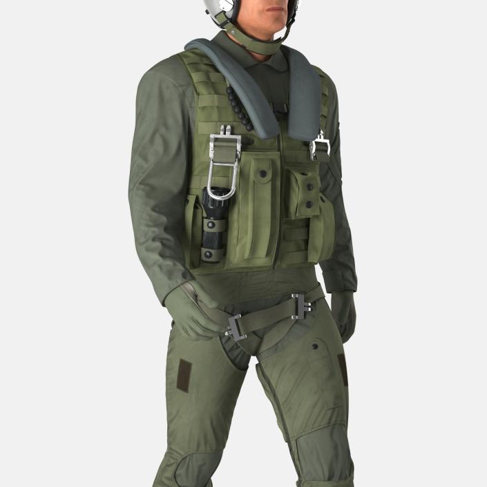 3D Military Jet Fighter Pilot Pose 3 model