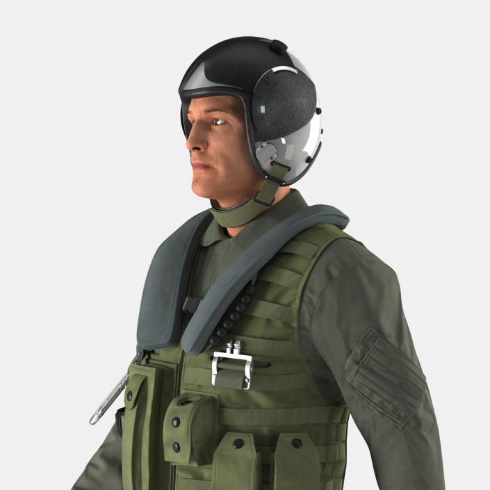 3D Military Jet Fighter Pilot Pose 3 model