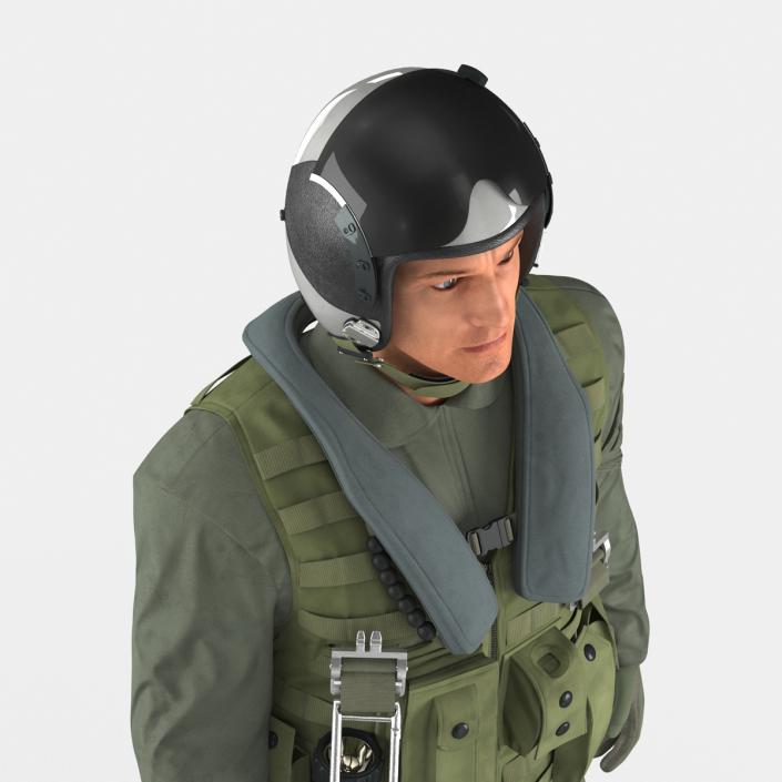 3D Military Jet Fighter Pilot Pose 3 model