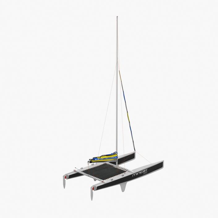 3D Small Sail Catamaran Black