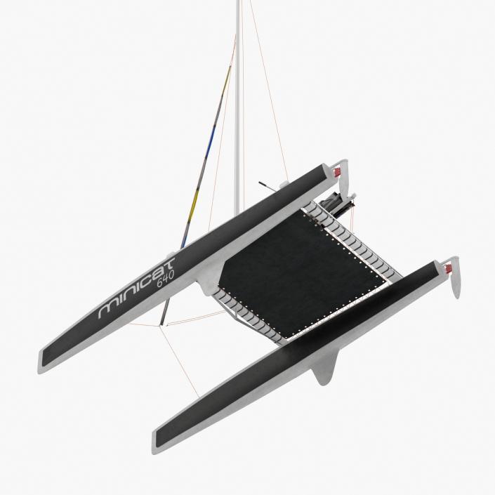 3D Small Sail Catamaran Black