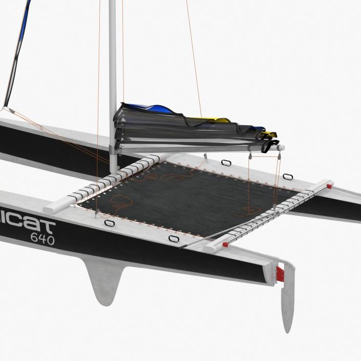 3D Small Sail Catamaran Black