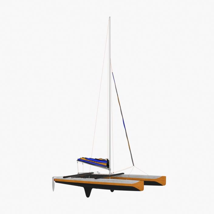 3D Small Sail Catamaran Generic model