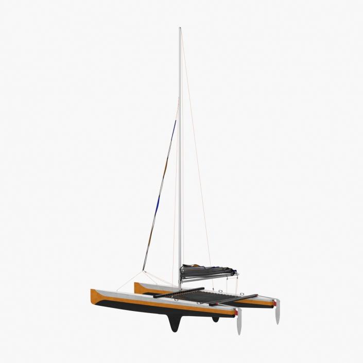 3D Small Sail Catamaran Generic model