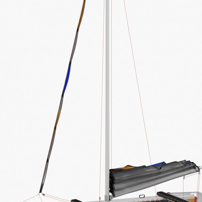 3D Small Sail Catamaran Generic model