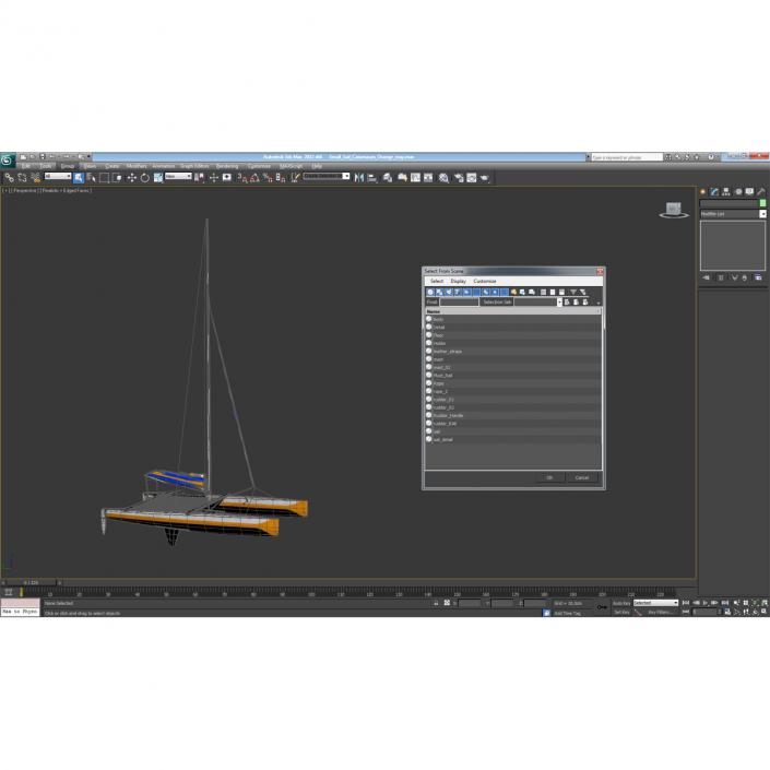 3D Small Sail Catamaran Generic model