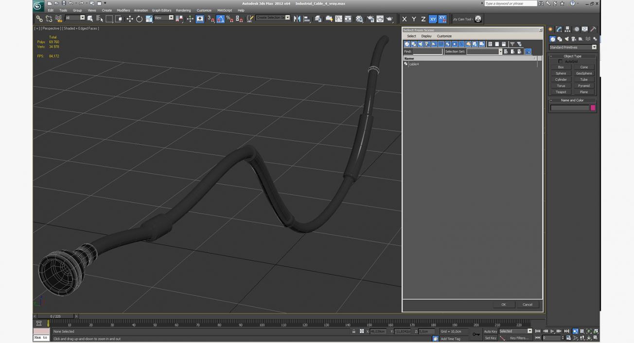 3D Industrial Cable 4 model