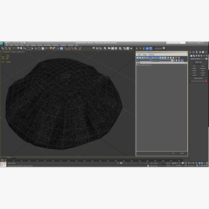 Wool Classic Beret Hat 3D