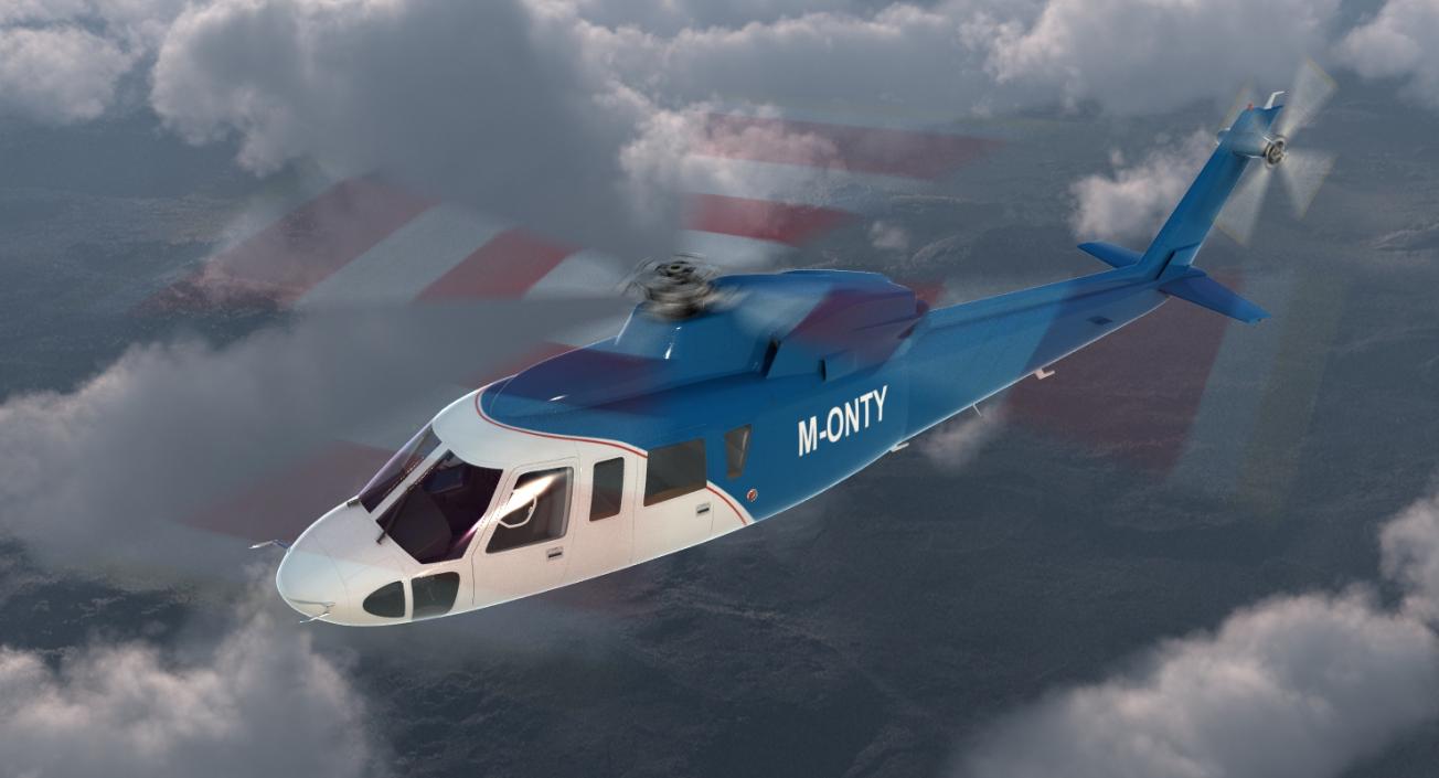 Sikorsky s76 Rigged 3D model