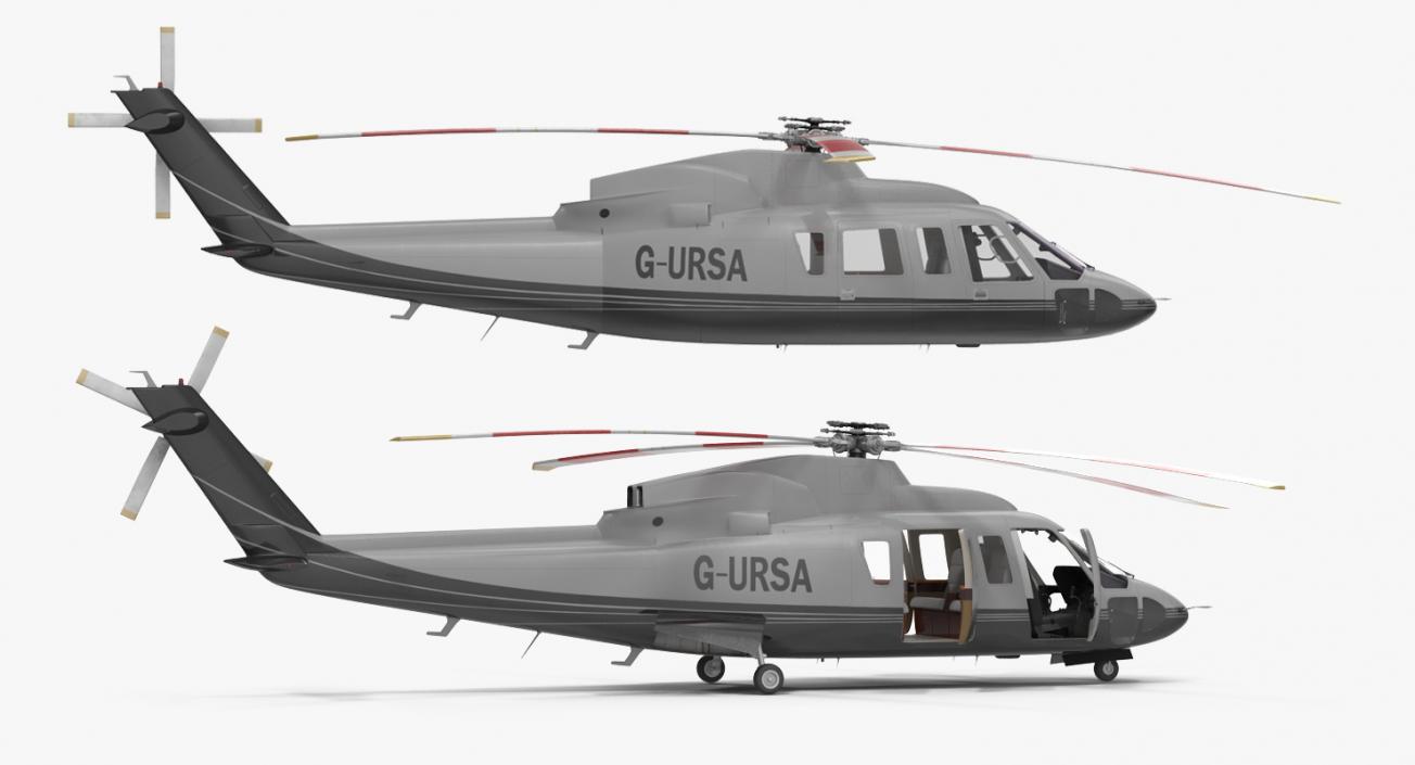 3D Utility Helicopter Sikorsky s76 Rigged model