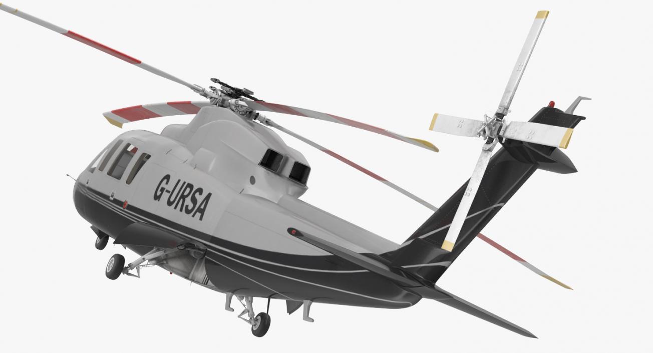 3D Utility Helicopter Sikorsky s76 Rigged model