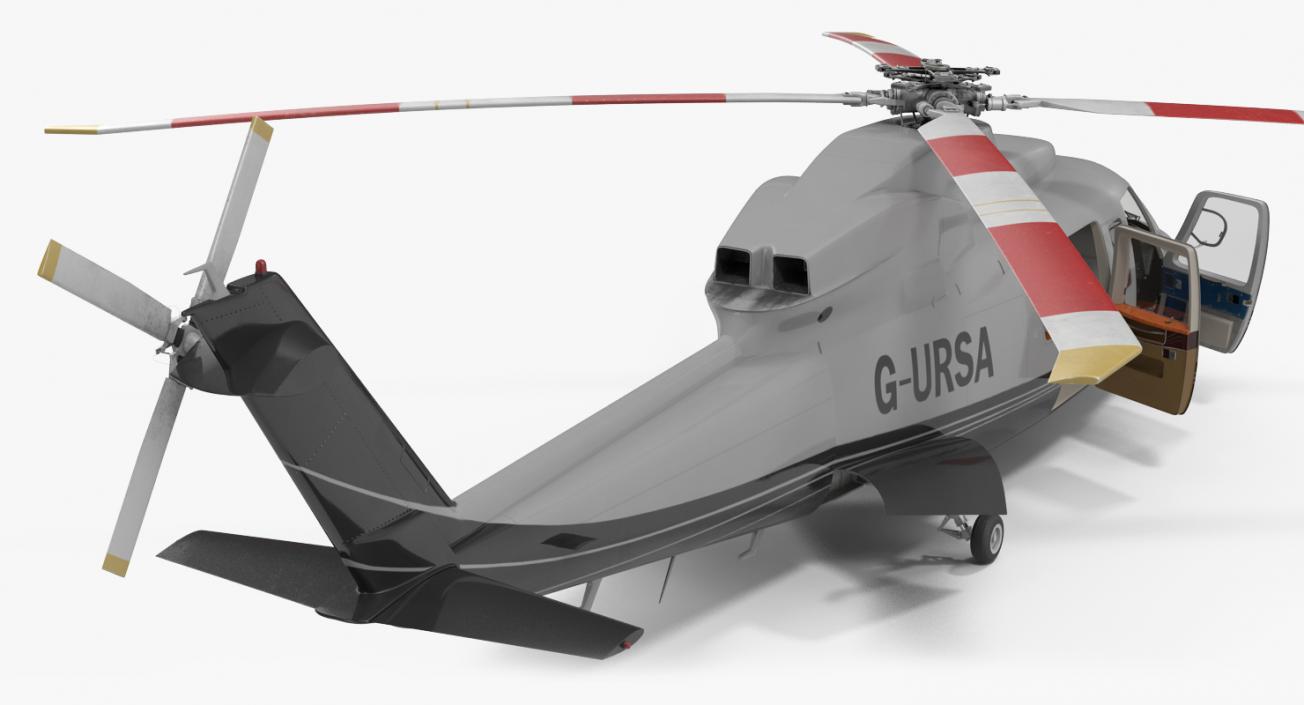 3D Utility Helicopter Sikorsky s76 Rigged model