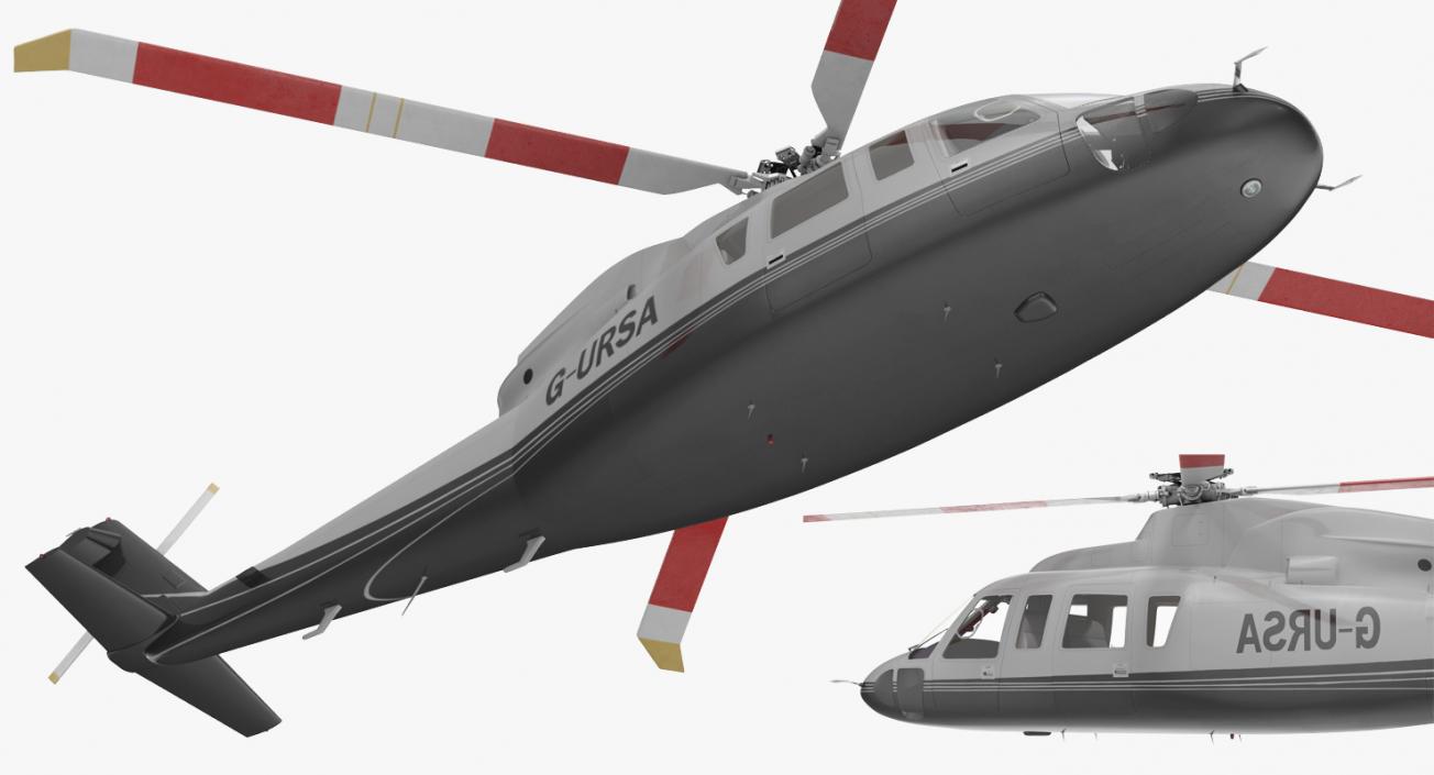 3D Utility Helicopter Sikorsky s76 Rigged model