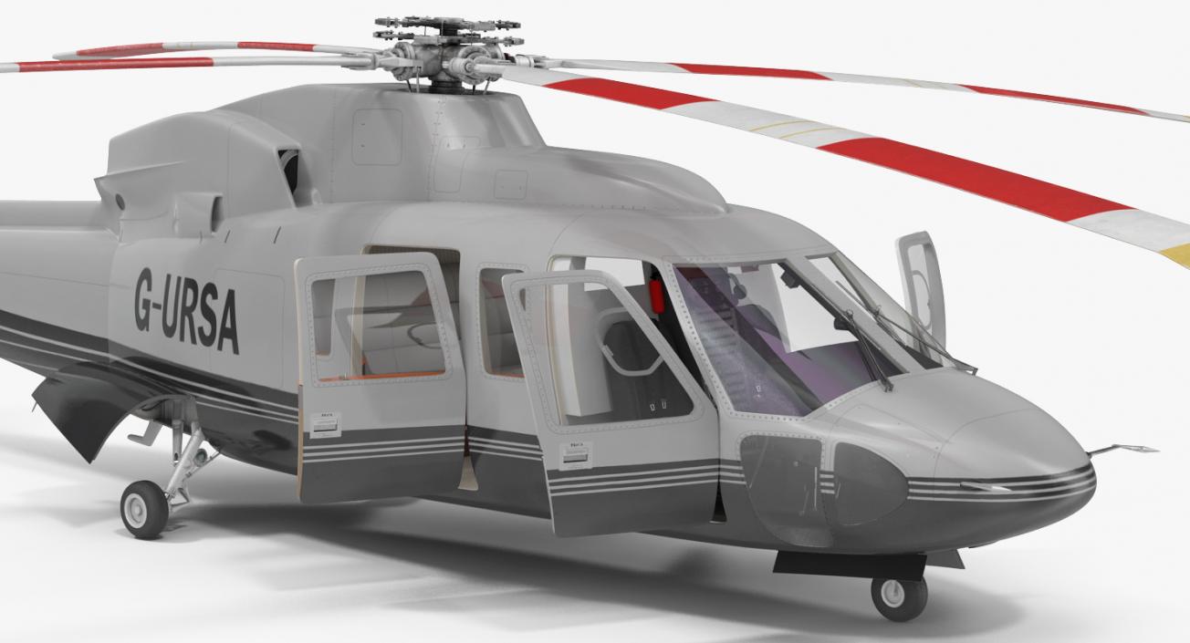 3D Utility Helicopter Sikorsky s76 Rigged model