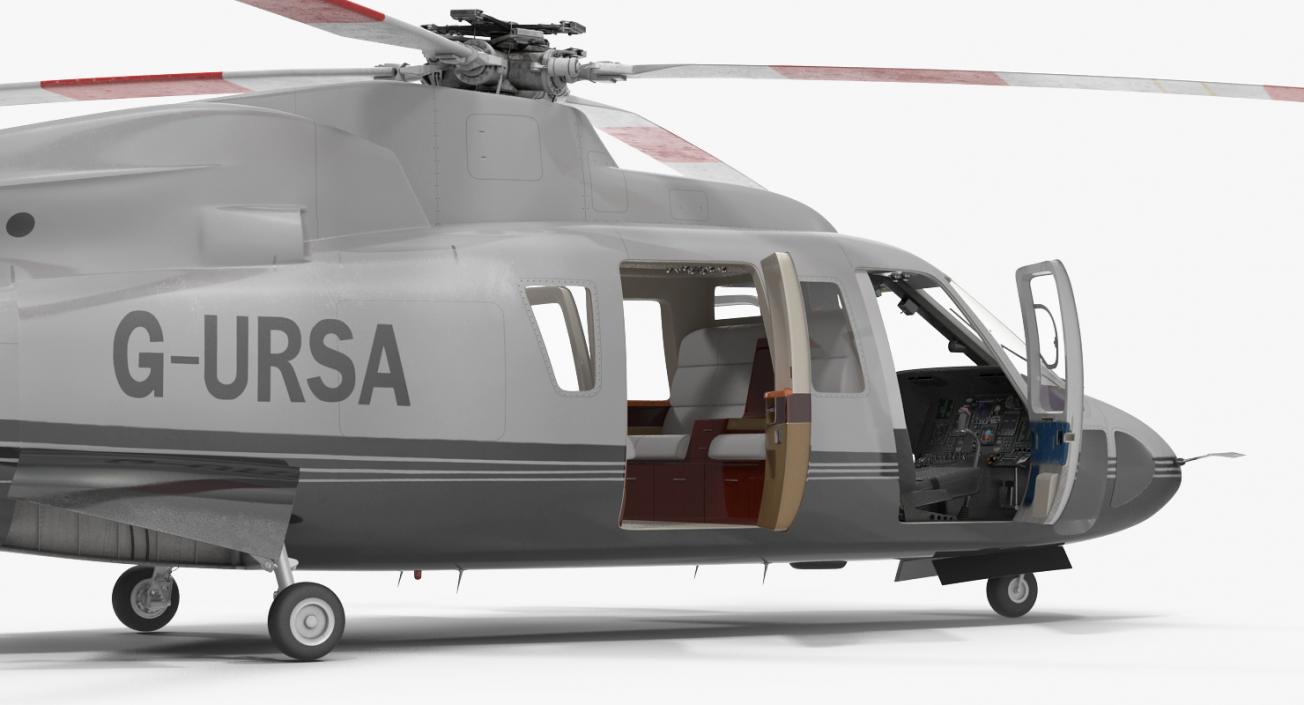 3D Utility Helicopter Sikorsky s76 Rigged model