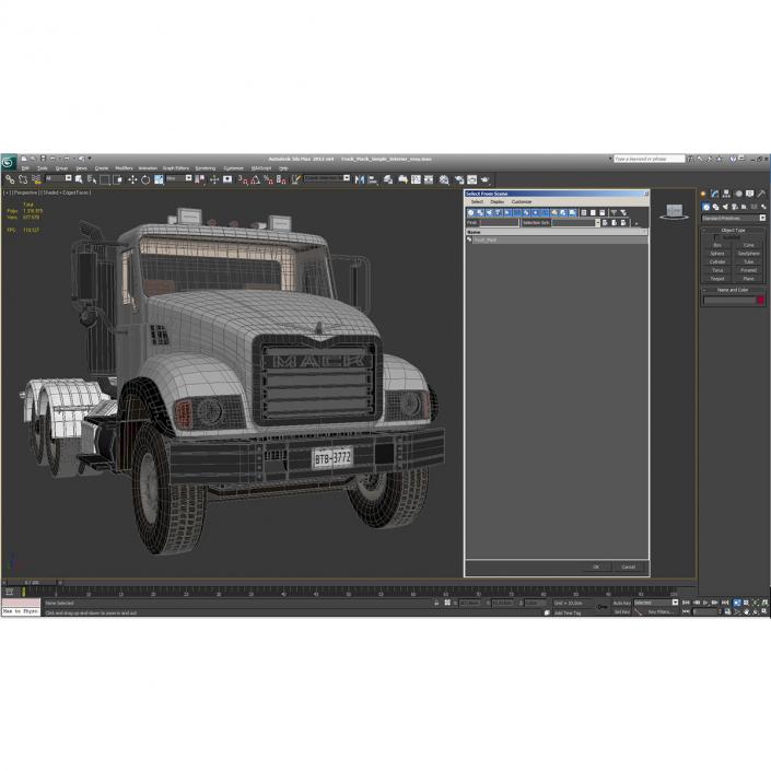 3D Truck Mack Simple Interior