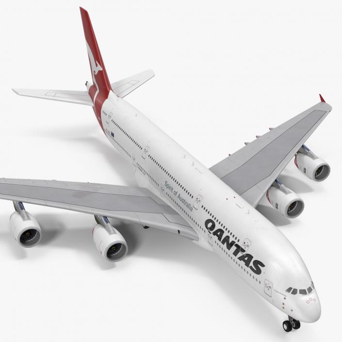 3D Airbus A380-1000 Qantas model