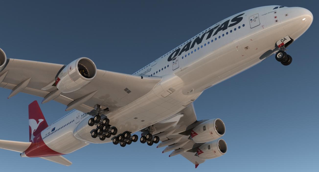 3D Airbus A380-1000 Qantas model