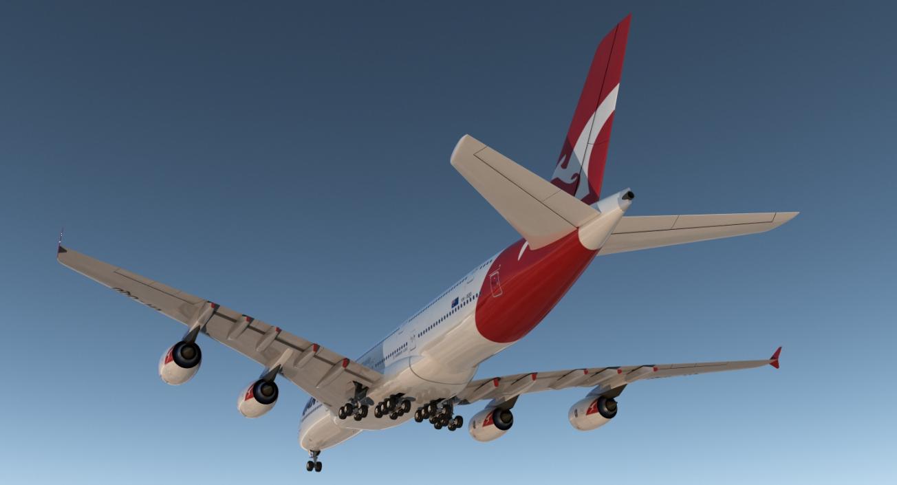 3D Airbus A380-1000 Qantas model