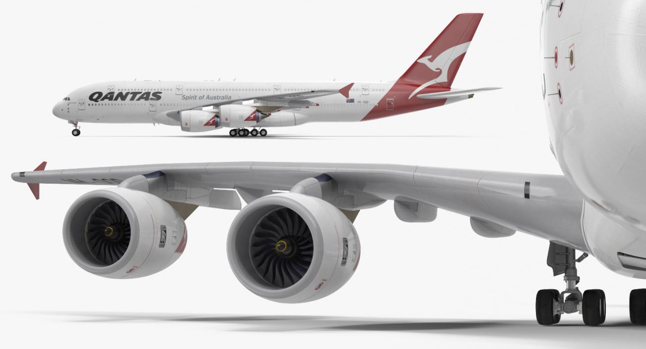 3D Airbus A380-1000 Qantas model