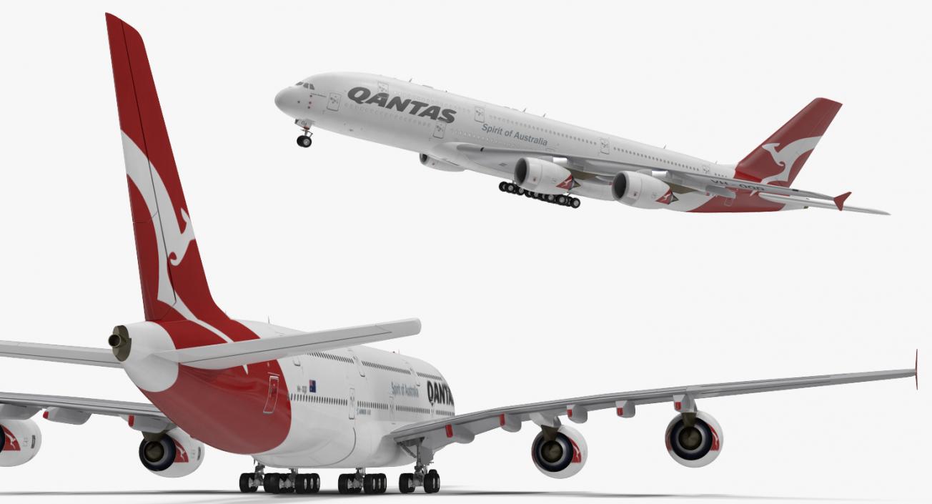 3D Airbus A380-1000 Qantas model