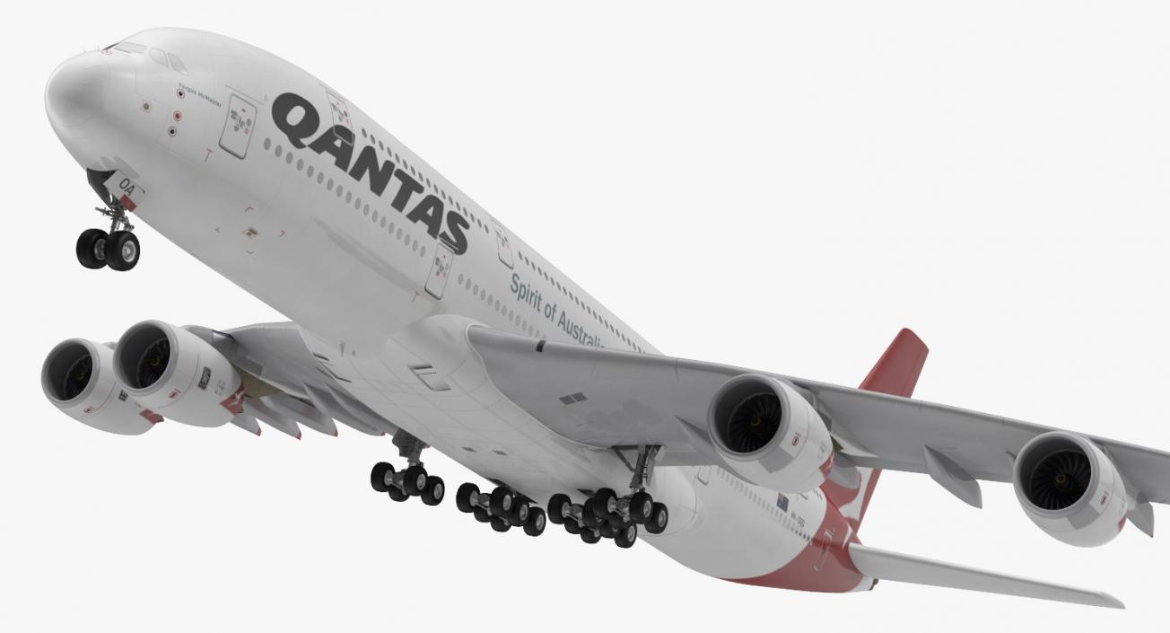 3D Airbus A380-1000 Qantas model