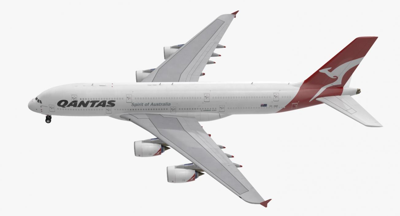 3D Airbus A380-1000 Qantas model