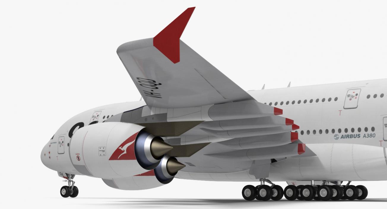 3D Airbus A380-1000 Qantas model