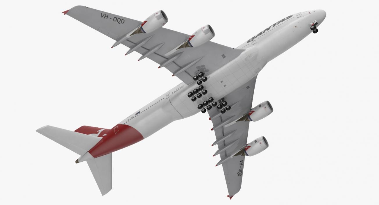 3D Airbus A380-1000 Qantas model