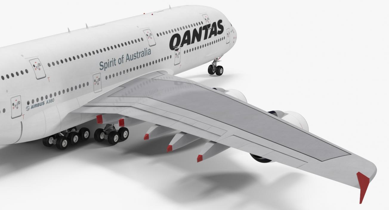 3D Airbus A380-1000 Qantas model