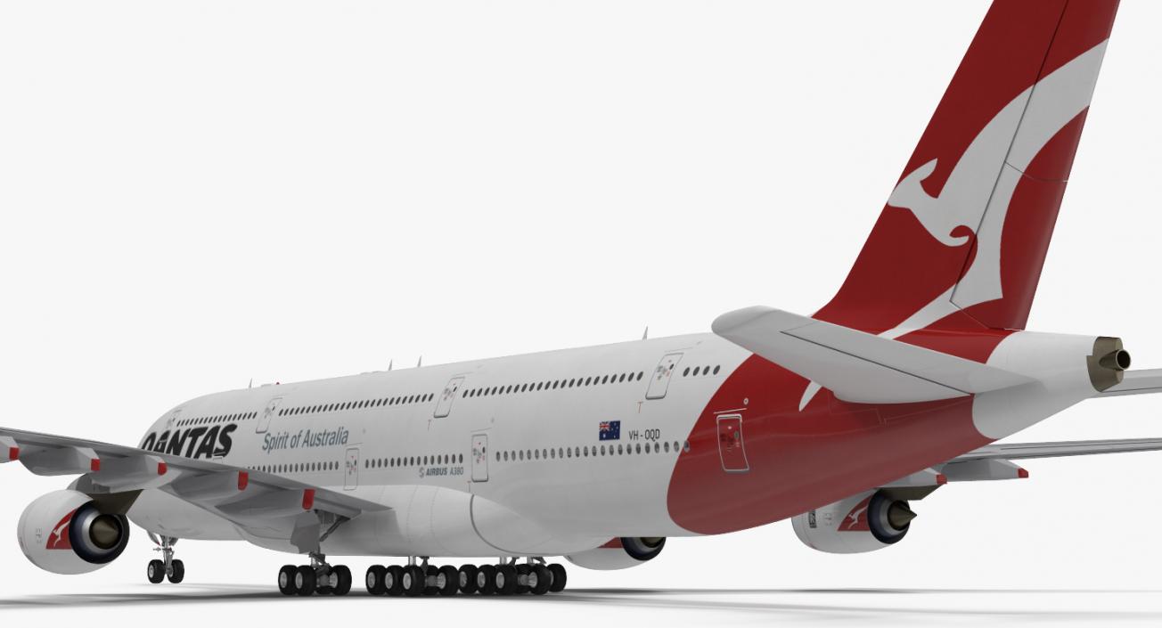 3D Airbus A380-1000 Qantas model