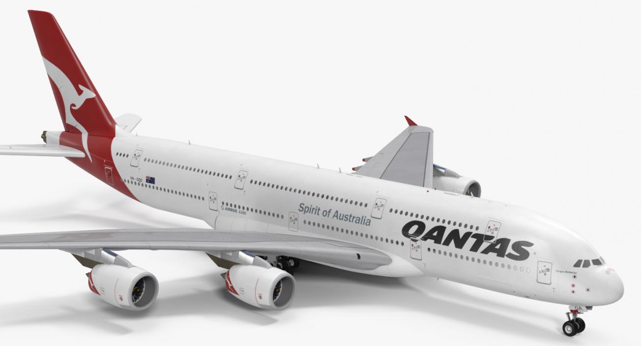 3D Airbus A380-1000 Qantas model