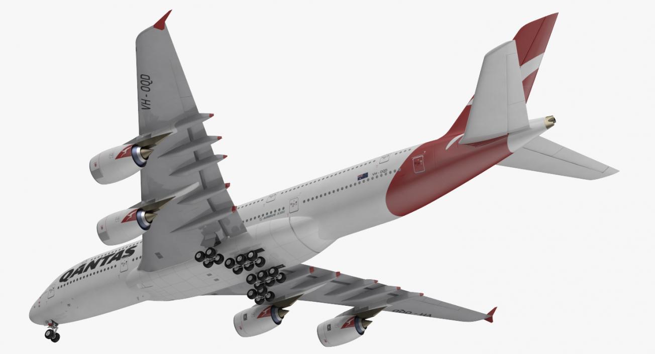 3D Airbus A380-1000 Qantas model