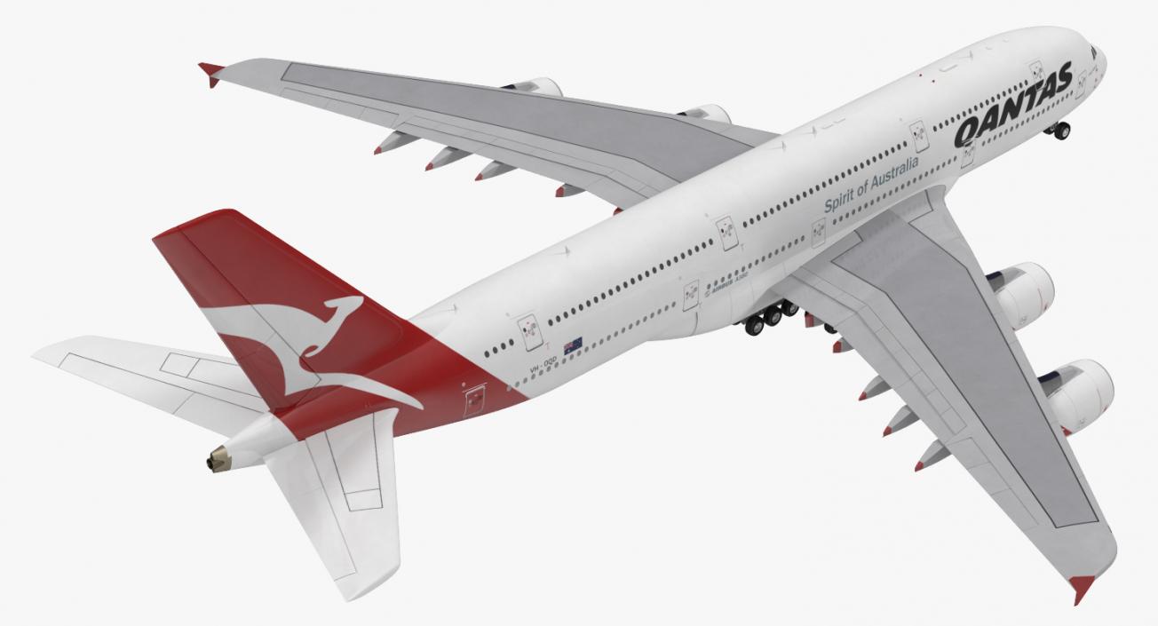 3D Airbus A380-1000 Qantas model